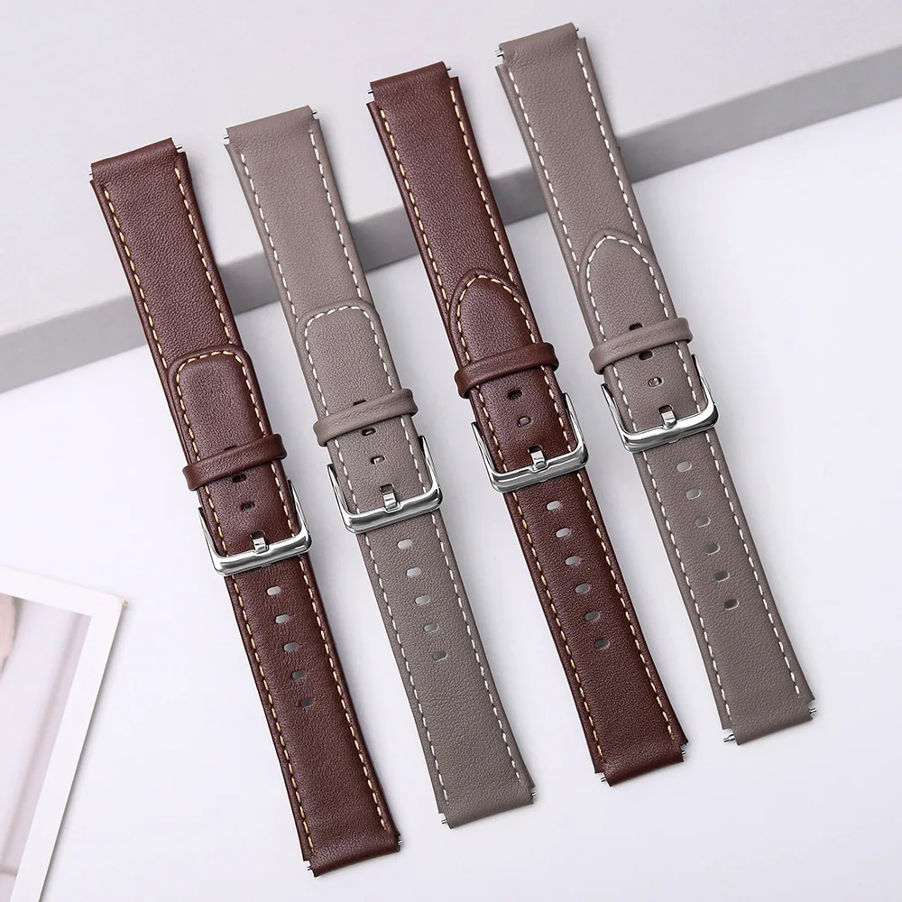 Berlaku untuk Huawei B6 tali gelang B5 jam tangan B7 gelang pintar, kulit sapi Mocha coklat