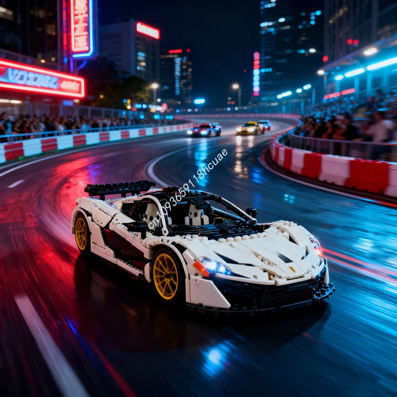 

3199 шт. MOC Hypercar 1 8 RC версия только техническая модель строительные блоки DIY Рождественский подарок творческое образование детская игрушка на день рождения