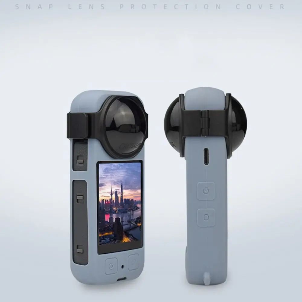Accesorios cubierta de lente antiarañazos para cámara con cordón cubierta protectora Protector de silicona para Insta360 X3