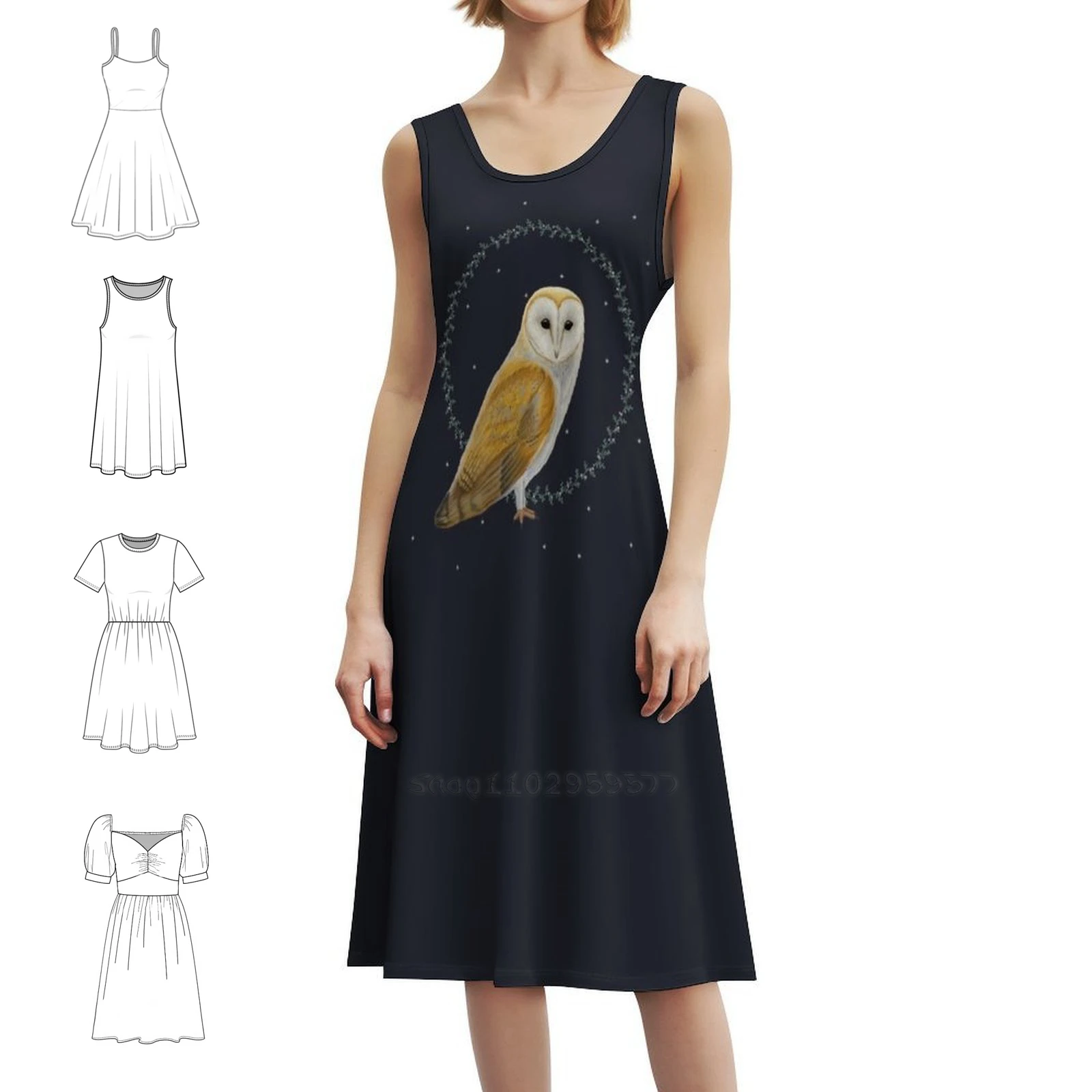 

Barn Owl Fantasy Korean Style Dress For Women Elegant Casual Dress For Party Or Daily Wear Barn Owl Owls Barnowl Barn Owl Bird