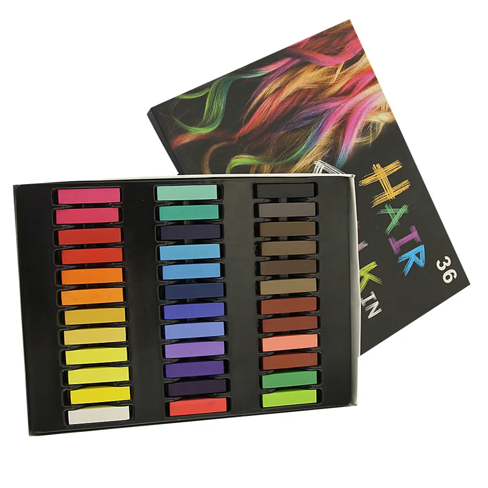

1Set 36 Colors Hair Chalk Set Temporary Washable Dyeing Pens Colorful Non-Commitment Styling Gift for Friends Family