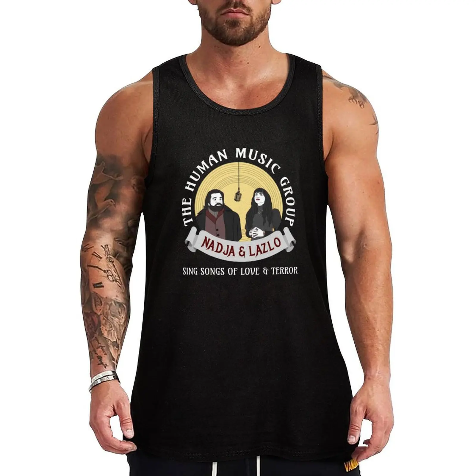 

What We Do in the Shadows - Human Music Group - Nadja & Laszlo Tank Top T-shirt men mens gym clothes Bodybuilding shirt