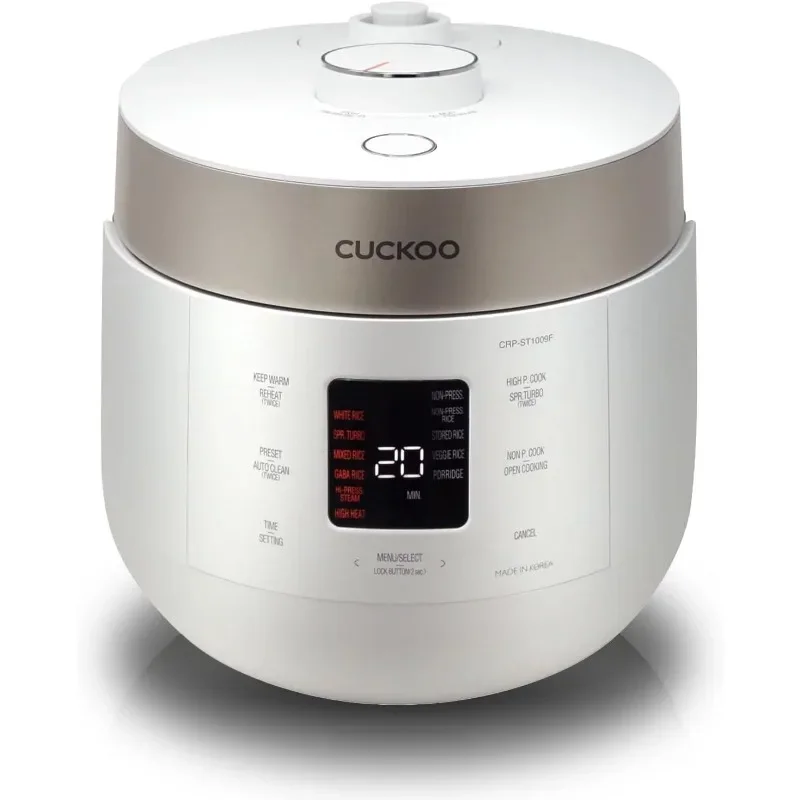 CUCKOO CRP-ST1009FW 10-Cup (Uncooked) / 20-Cup (Cooked) Twin Pressure Rice Cooker & Warmer with Nonstick Inner Pot