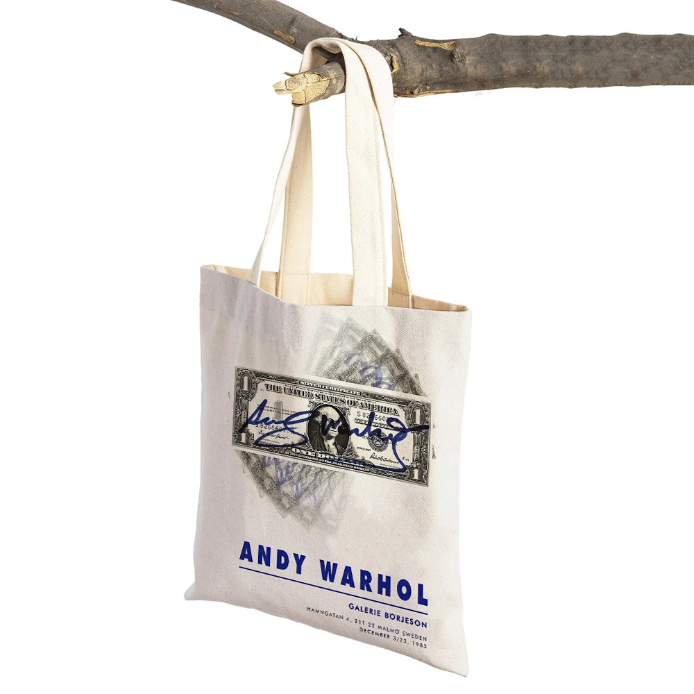 Andy Warhol Skeleton Gallery Shopping Bag Double Print Eco Casual Nordic Shopper Bags Lady Canvas Tote Women Travel Handbag