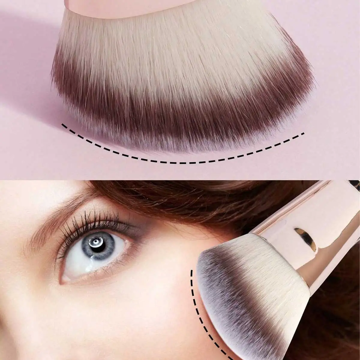4-teiliges Basic-Make-up-Pinsel-Set mit Box, doppelseitige Grundierungen, Puder-Rouge-Details für Lidschattenpinsel, Anfänger, Reisen – Detail 8