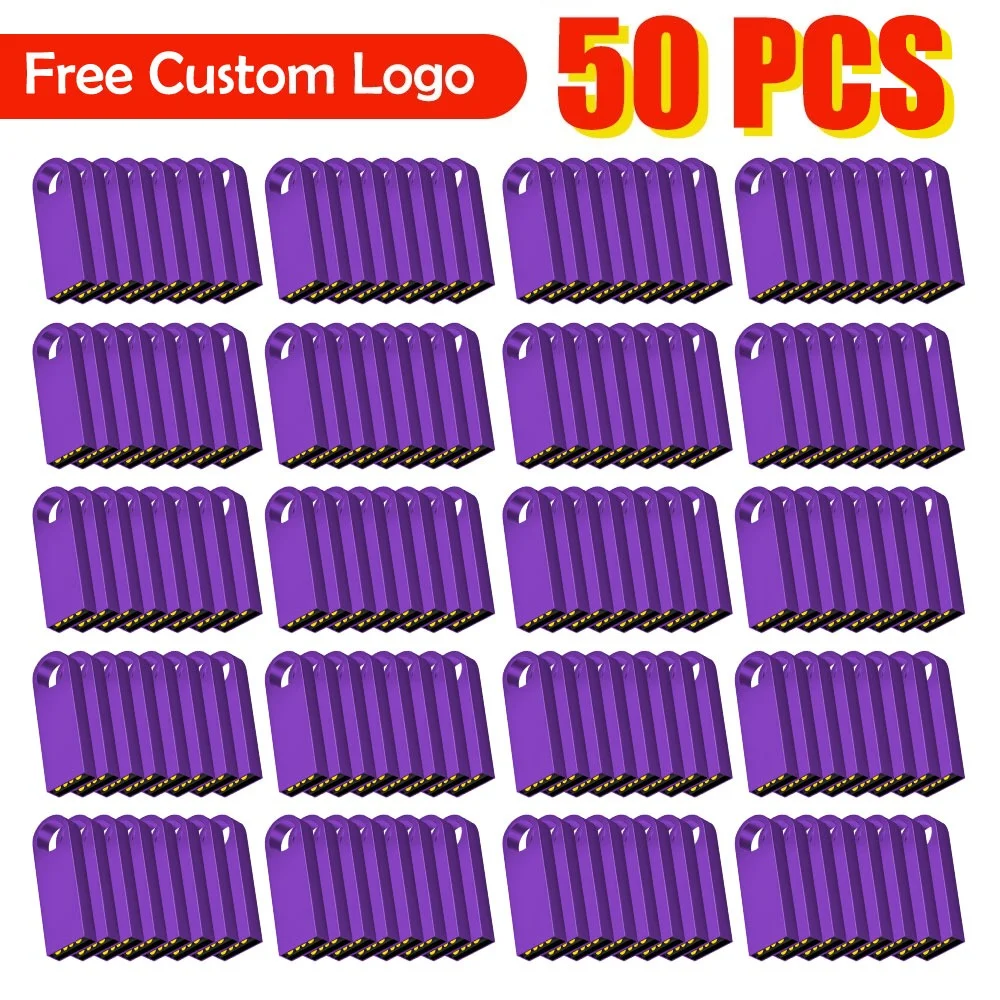 

50Pcs/Lot Free Custom LOGO Metal 2.0 Flash Drive 4GB 8GB High Speed Pen Drive 16GB 32GB 64GB 128GB Pendrive Creative Flash Disk