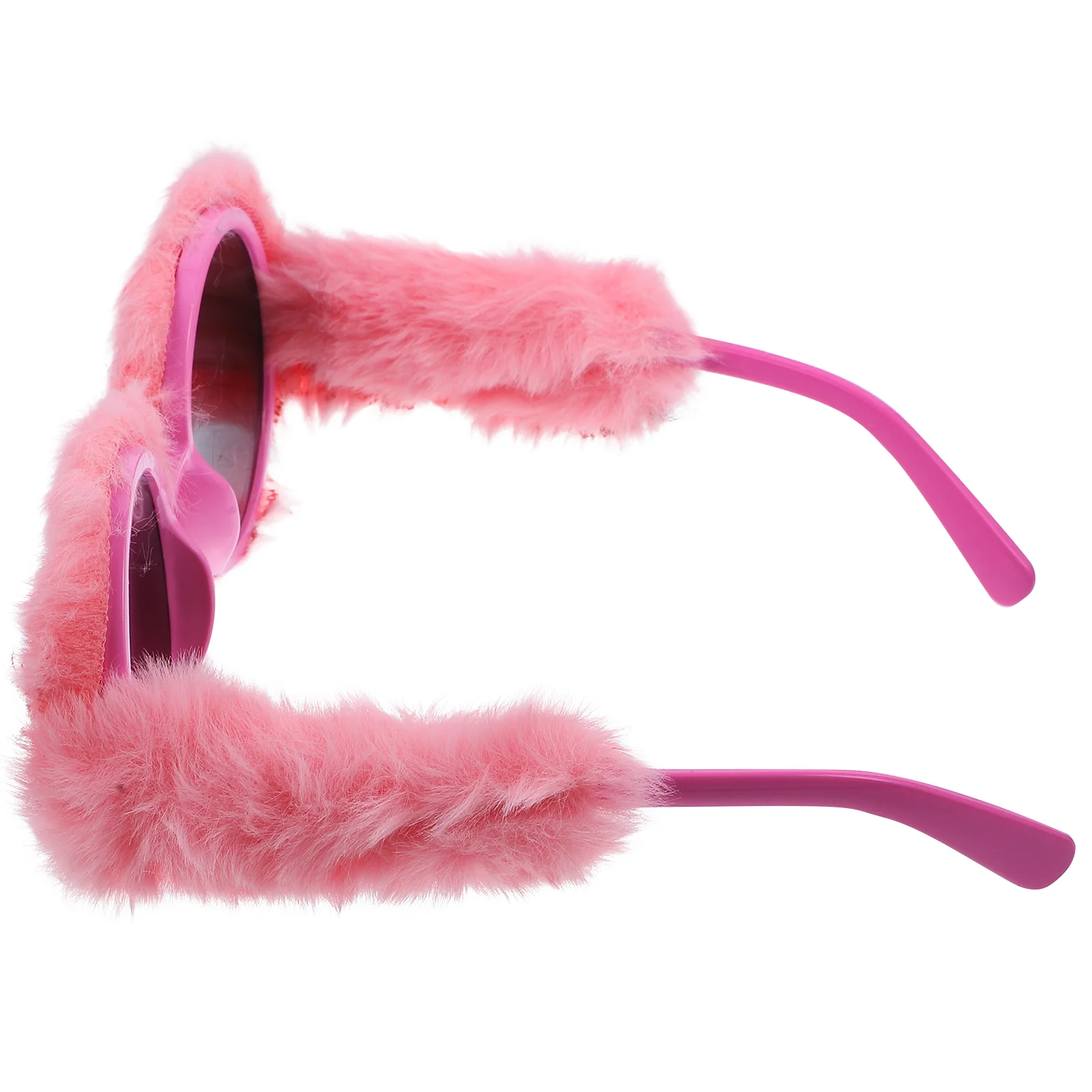 Round Frame Plush Sunglasses Fun Festival Eyewear Comfortable Velvet Photo Props Stylish UV Glasses Safe