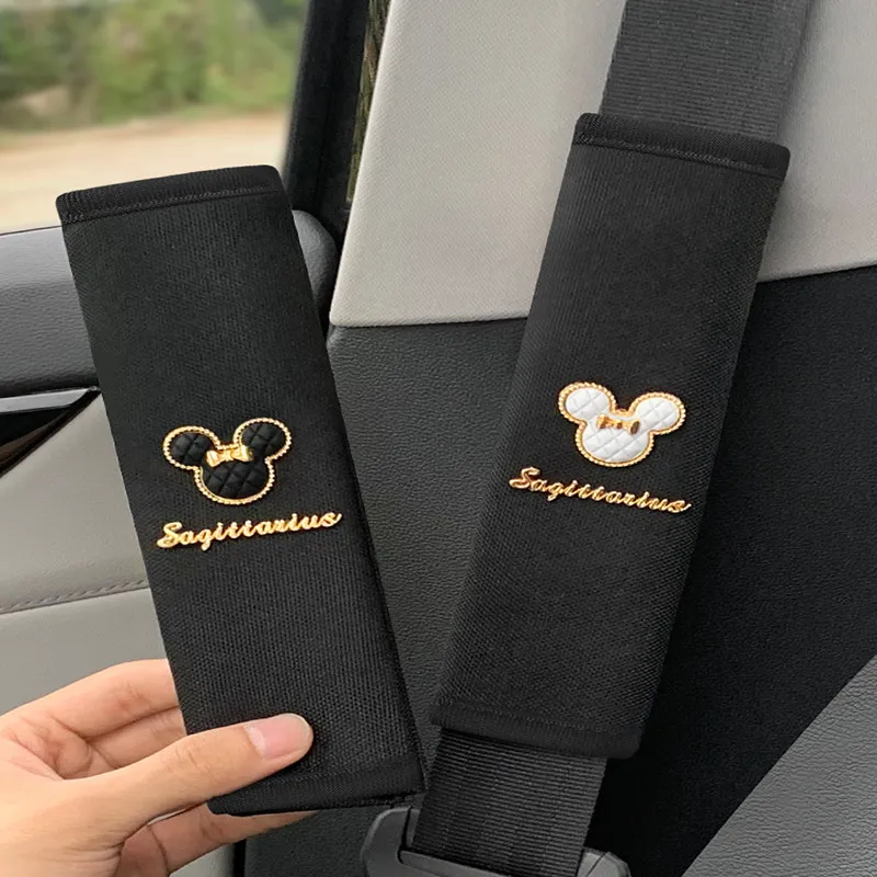 Car Seat Belt Shoulder Protector Cute Little Bear Decoration Automobiles Parts Accessories  Kawaii Car Stuff Interior