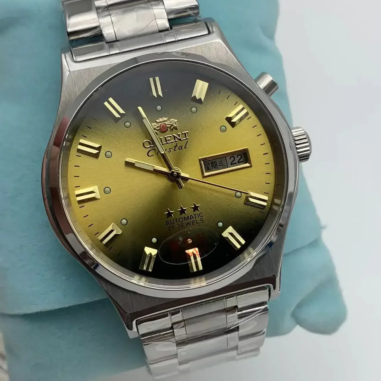 118A Store Orient Watch Unisex Mechanical Wristwatch Japanese Movement Stainless Steel Bracelet Folding Clasp with Luminescent view 2