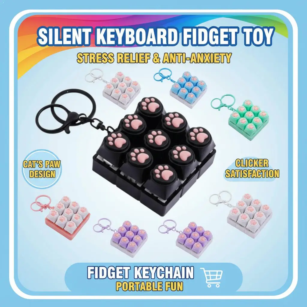 brinquedo-antiestresse-patinha-de-gato-silenciosa-chaveiro-clicker-de-teclado-mecanico-botao-asmr-para-alivio-de-estresse-ansiedade-tdah-criancas-e-adultos