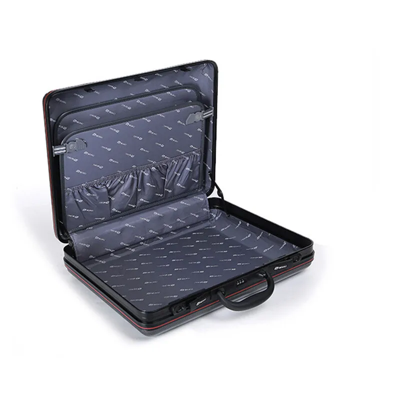Valigetta per laptop da uomo d'affari in ABS spesso + custodia per strumenti per PC, custodia da viaggio a bordo con telaio in alluminio