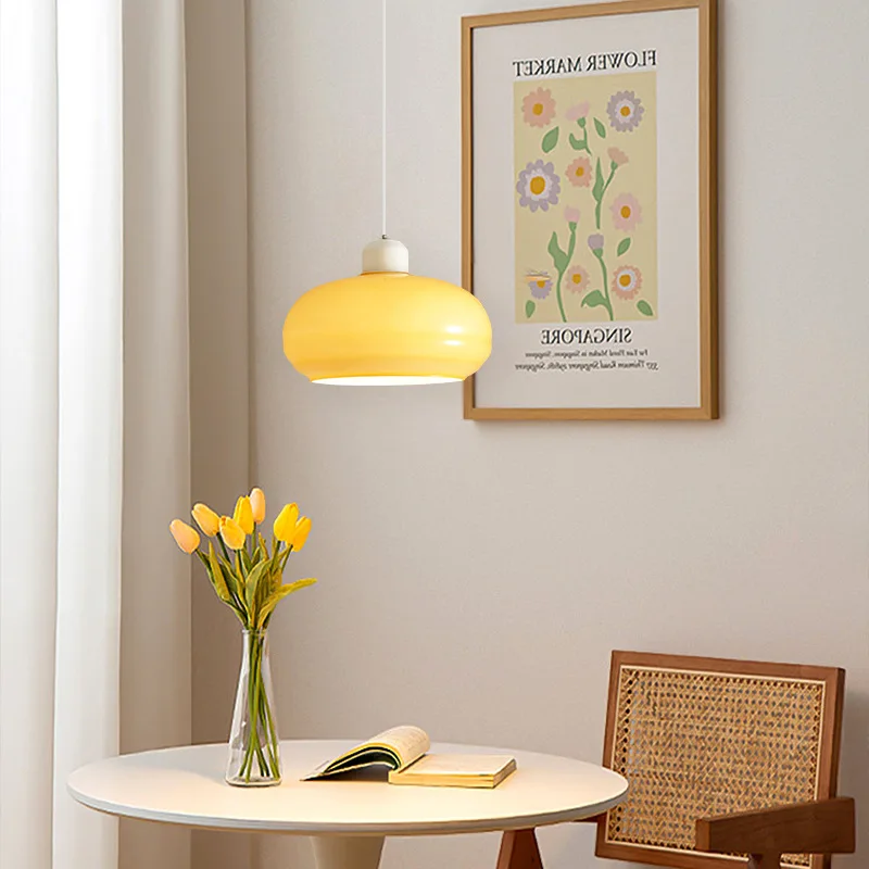 Suspension LED à spectre complet Viral Cream - Lampe de chevet et de salle à manger double espace moderne, lampe de bar Instagrammable