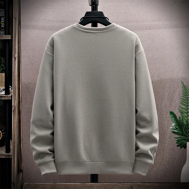 8XL Men's Sweatshirts Large Size Autumn Winter Round Neck Casual Simple Big Size 45kg-145kg Long-sleeved Solid Color Pullovers