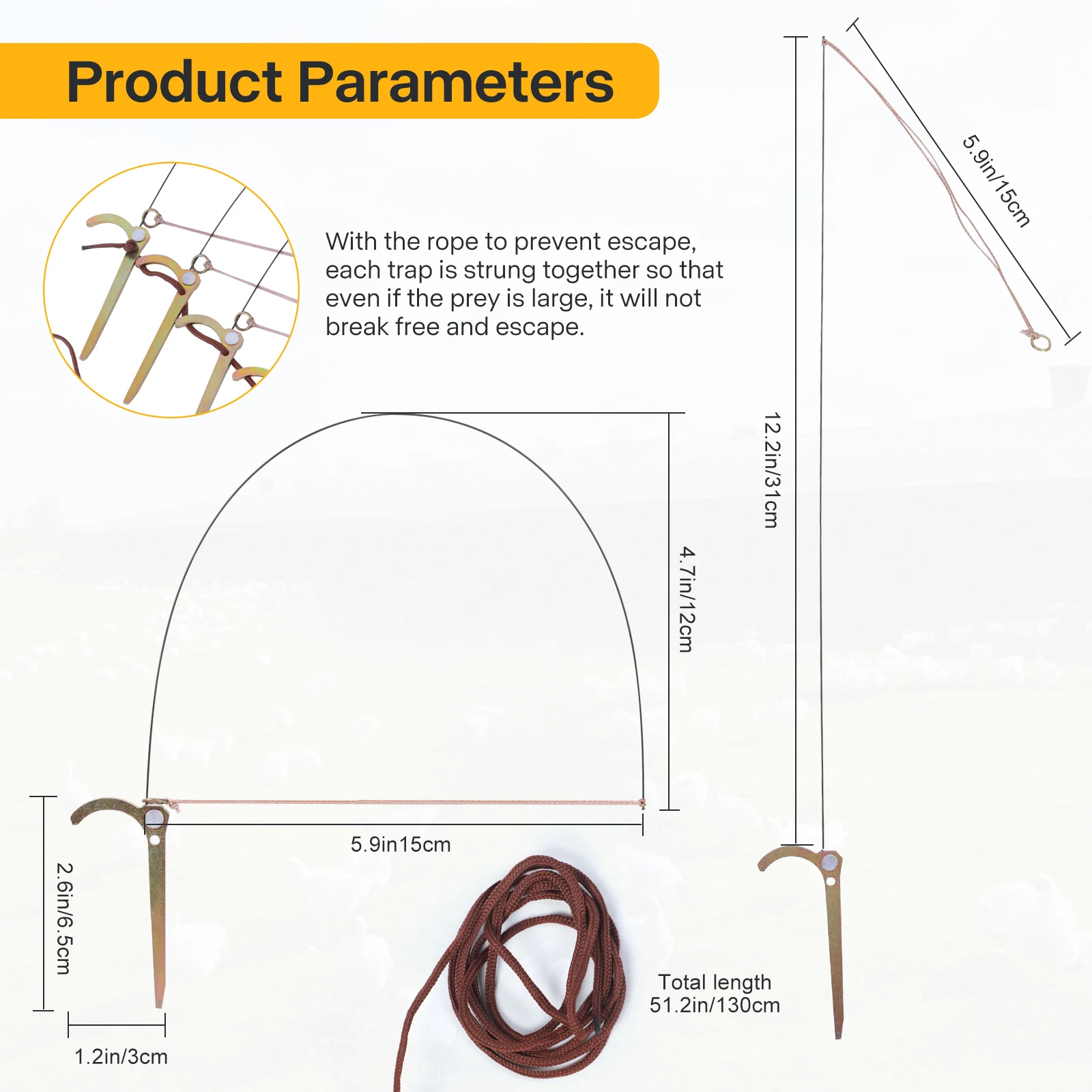 Professional Bird Trap for Chicken Pheasant Wild Duck Partridge Mallard Tying Birds' feet Won't Hurt Them