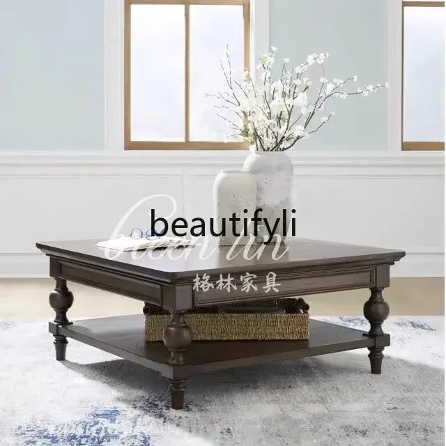 

French retro solid wood coffee table/American country living room wall decorative cabinet/medieval, coffee table6239