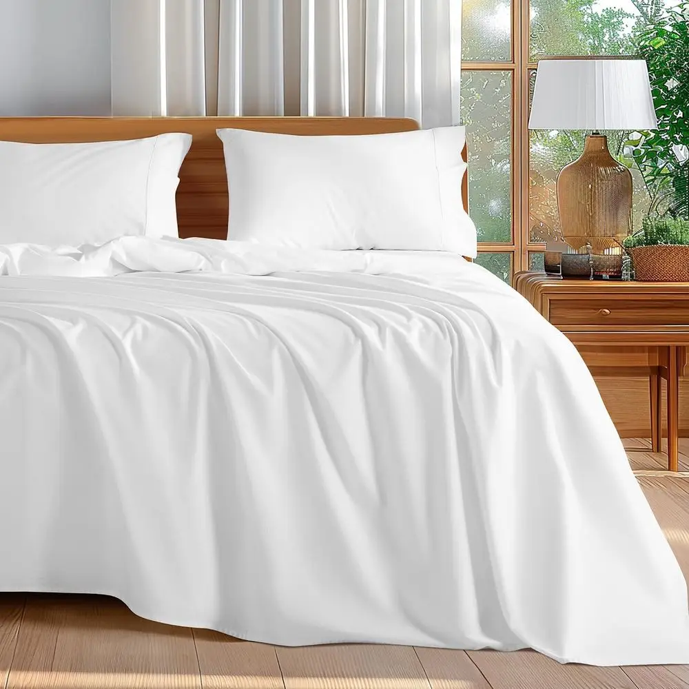 

100% Cotton Queen Size Sheets Set - 600 Thread Count，Luxury Egyptian Cotton Bed Sheets，5-Star Hotel Quality Sheets, Breathable &