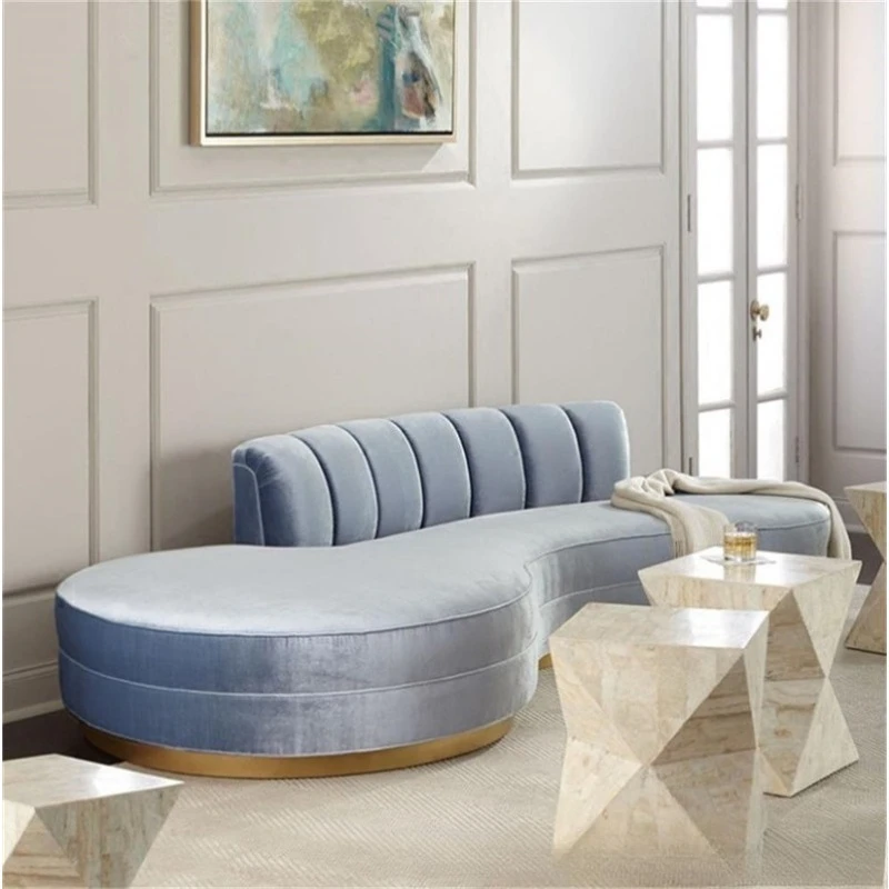 

Sofa velvet leisure , furniture club creative curved reception