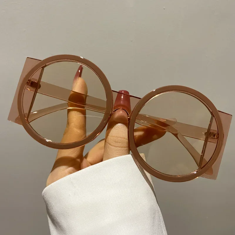 Round Double Color Beach Sunglasses Fashion Retro Trend Sunglasses Travel Street Photo Holiday Party Glasses image 4