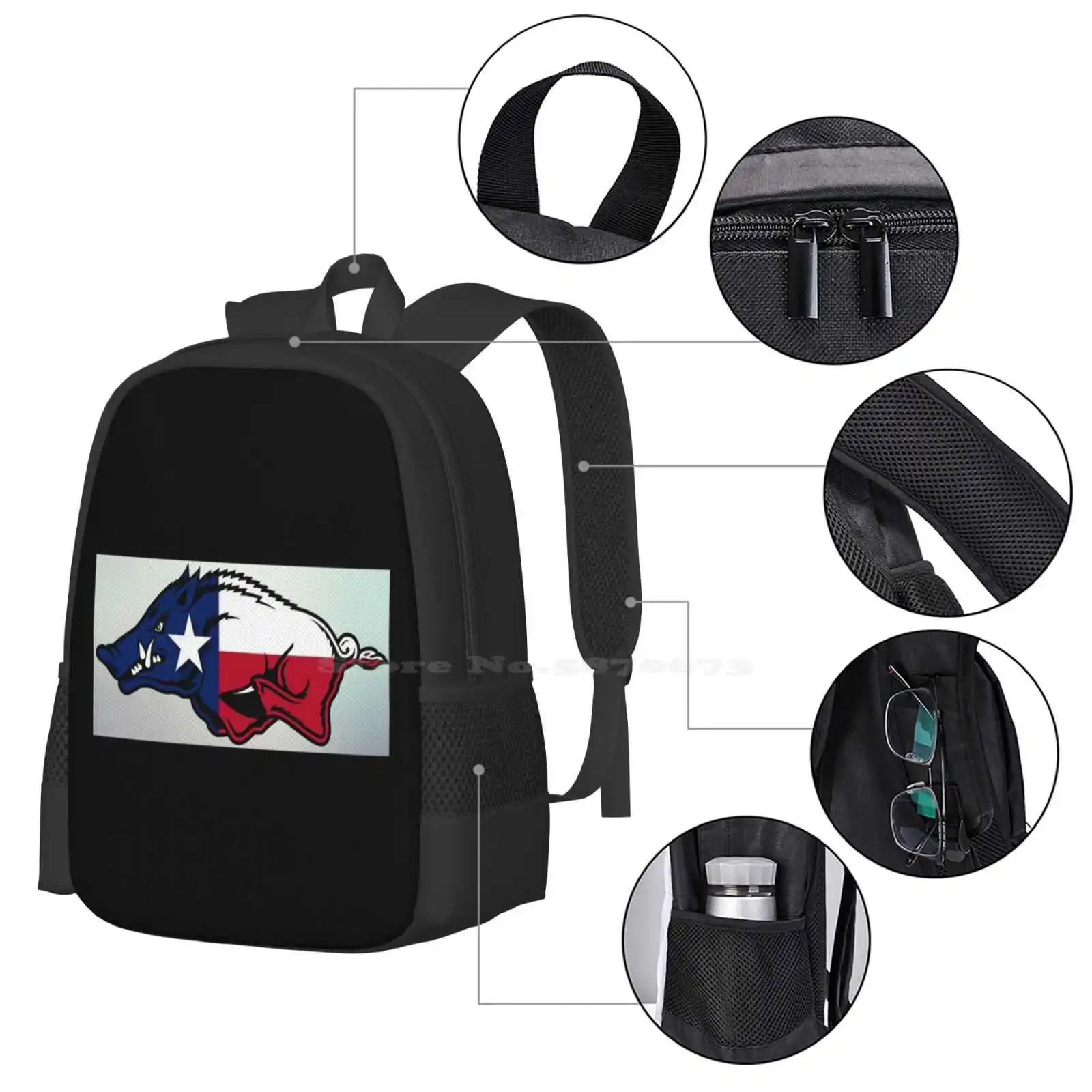 Sacos De Escola De Texas Adesivo Para Adolescentes, Sacos De Viagem Do Laptop