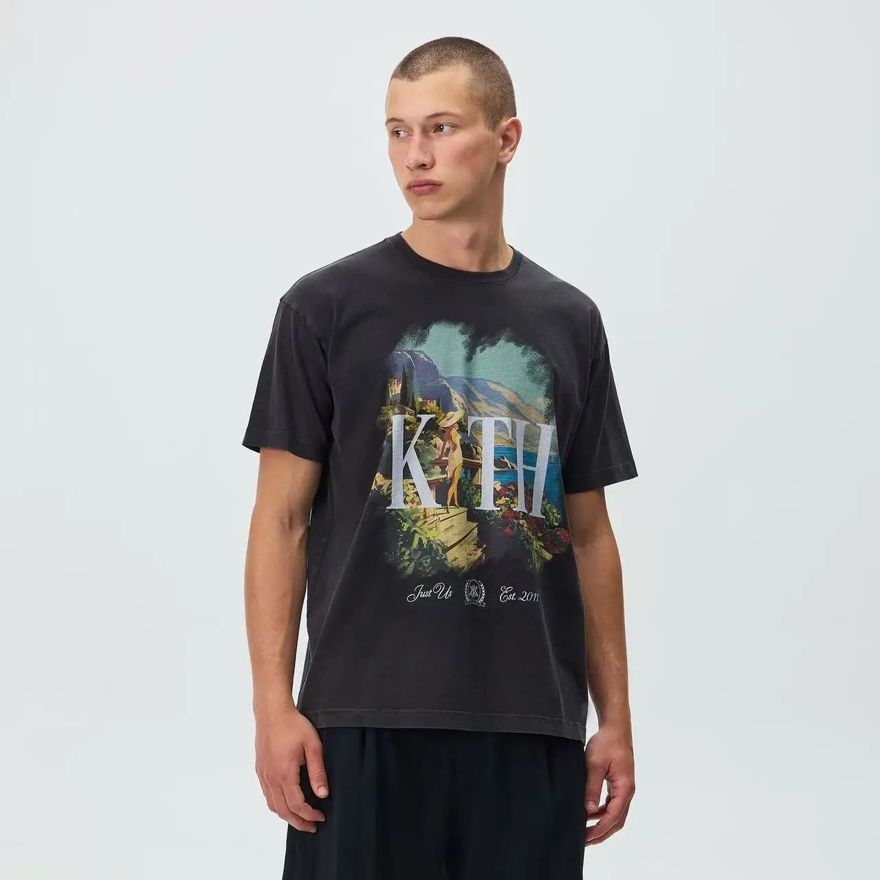 Box Label KITH Sexy Girl Step Flower Print T Shirt Men Women Dialy High Quality Short Sleeve Cotton Loose T-shirt Tops Tee