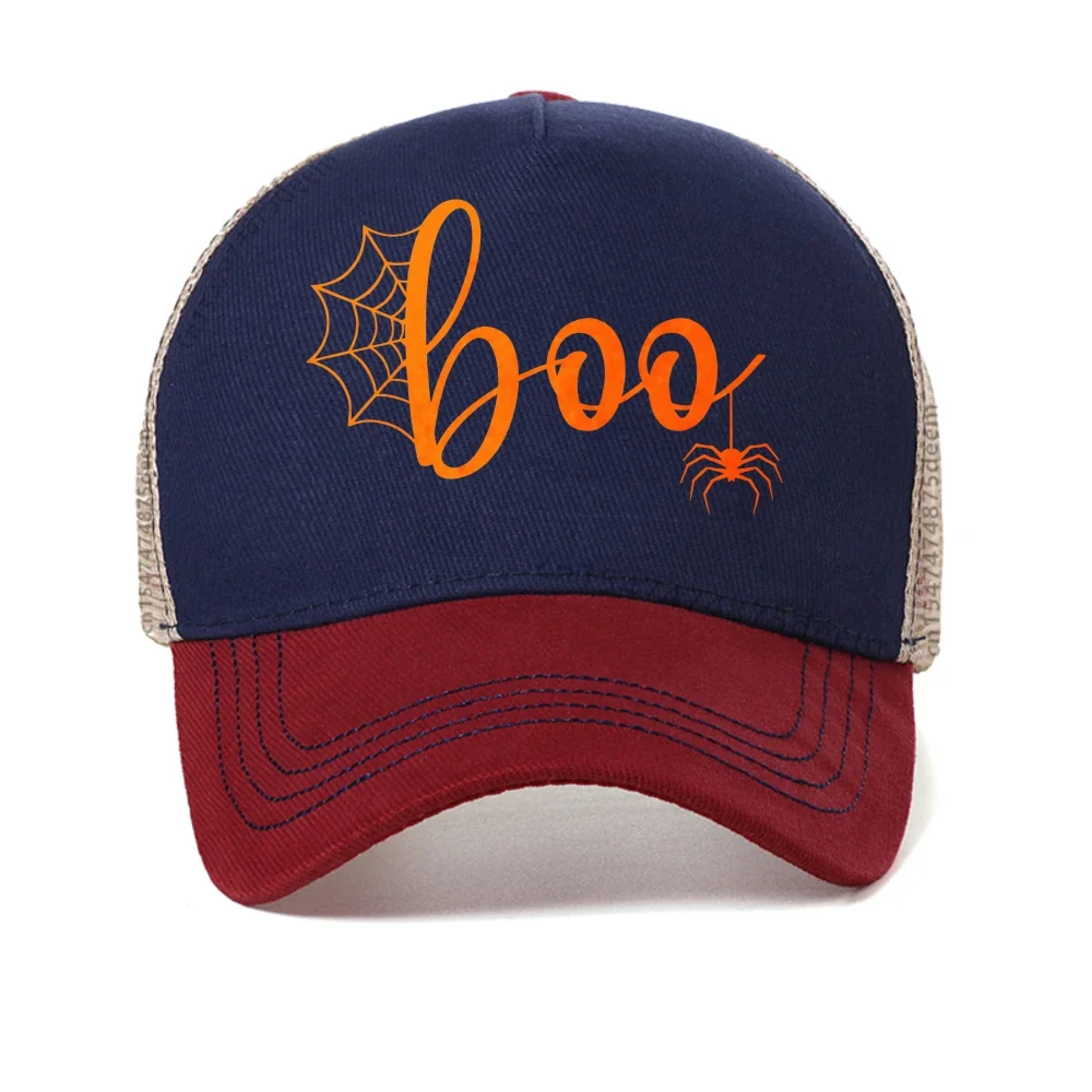 Halloween Spider Web baseball cap men's summer casual print caps adjustable mesh Breathable trucker hat