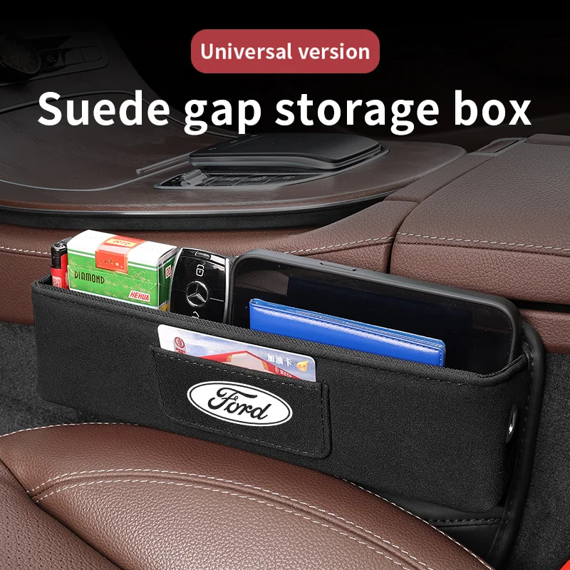 

Car Seat Storage Box For Ford Fiesta C-Max Kuga Ranger Raptor Fusion ST Transit Edge Mondeo Mustang Suede Interior Accessories