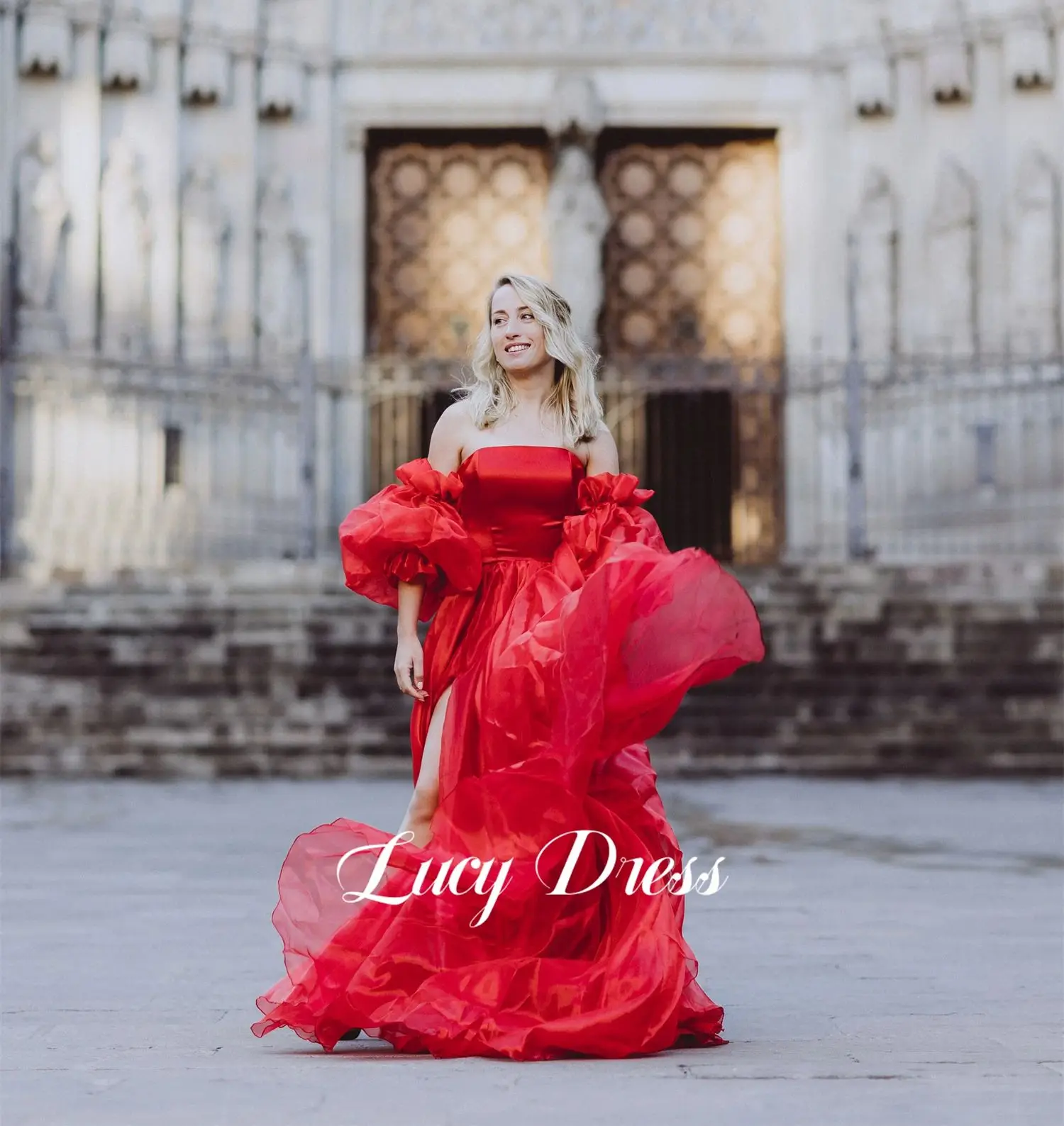 

Lucy Flying Skirt Wedding Party Red Ball Gown Shooting Elegant Dresses for Women Long Luxury Evening Pretty Women's Dress New