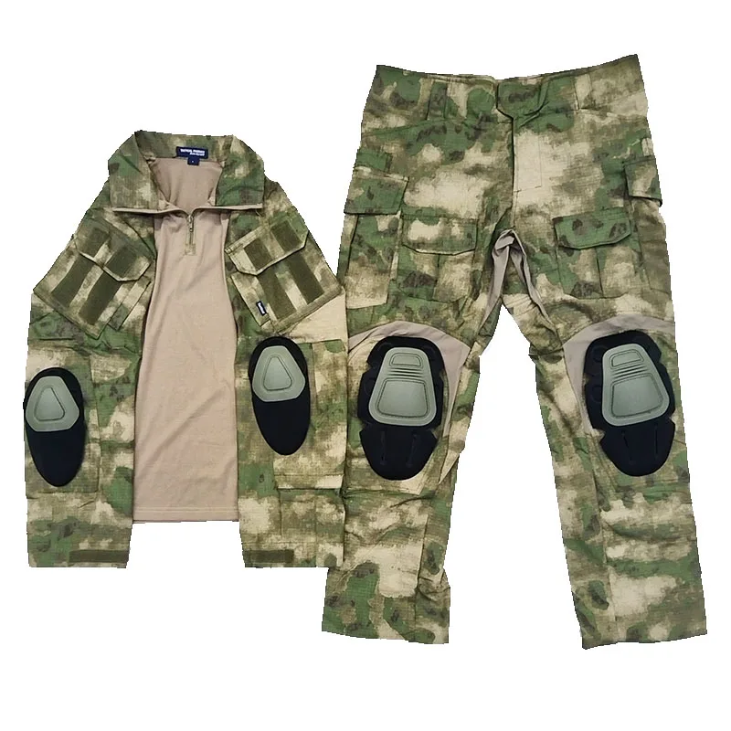 Tactical Sets Outdoor Long Sleeve Wear-resisting T Shirts+Multi-pocket Tactic Cargo Pants Suit Training Workwear Combat Set