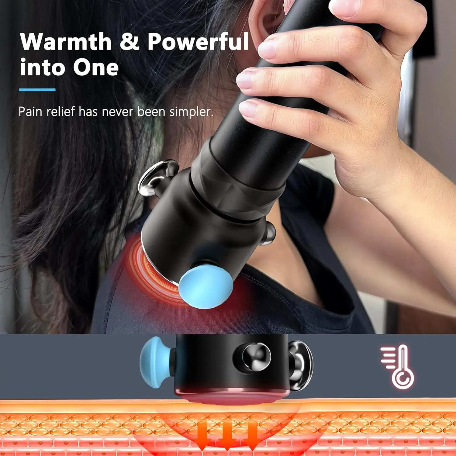 Full body pressure point massager, deep vibration pain relief massage tool