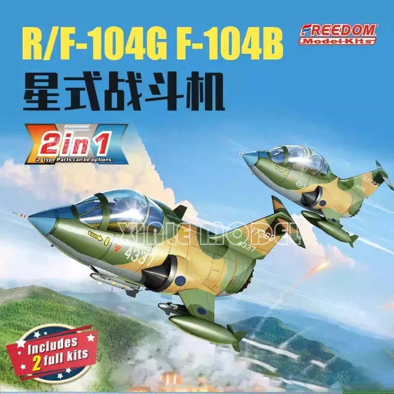 

Freedom Plastic Assembled Aircraft Model Kit F162716 Q Edition F-104G & F104B Dual Machine