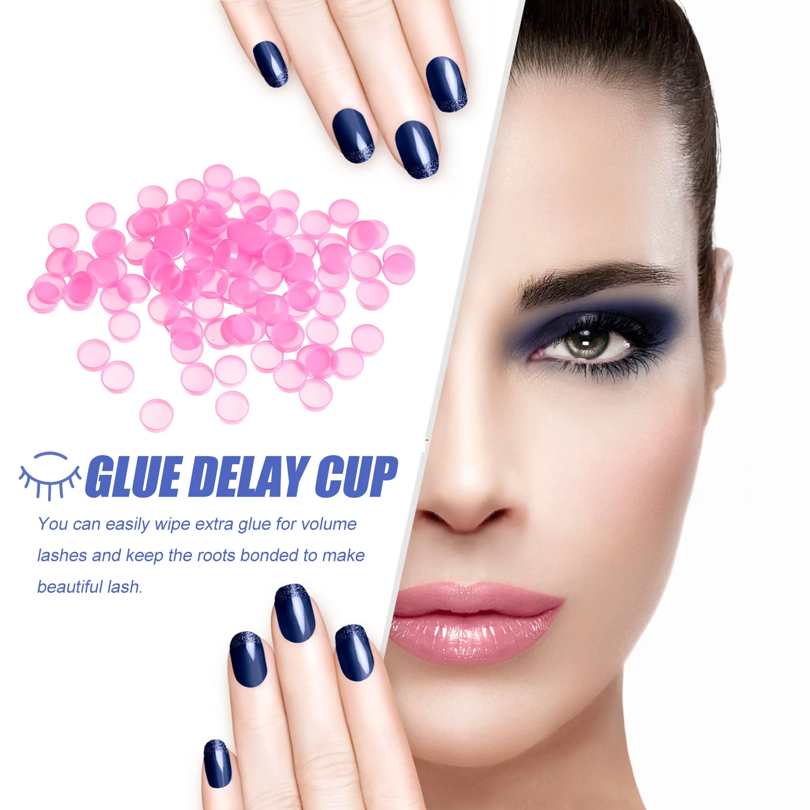 200 pçs suporte de cola copo de cola de cílios decalques ferramentas de extensão de chicote profissional para aplicação de enxerto de cílios chicote