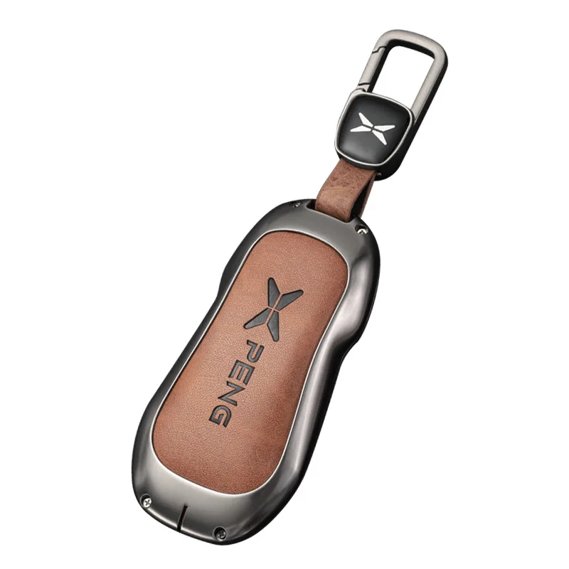 Zinc Alloy Car Key Case Cover Chain Shell Protector Fob Holder for XPeng P7 G6 P7i P5 G3 G3i G9 Accessories Keybag