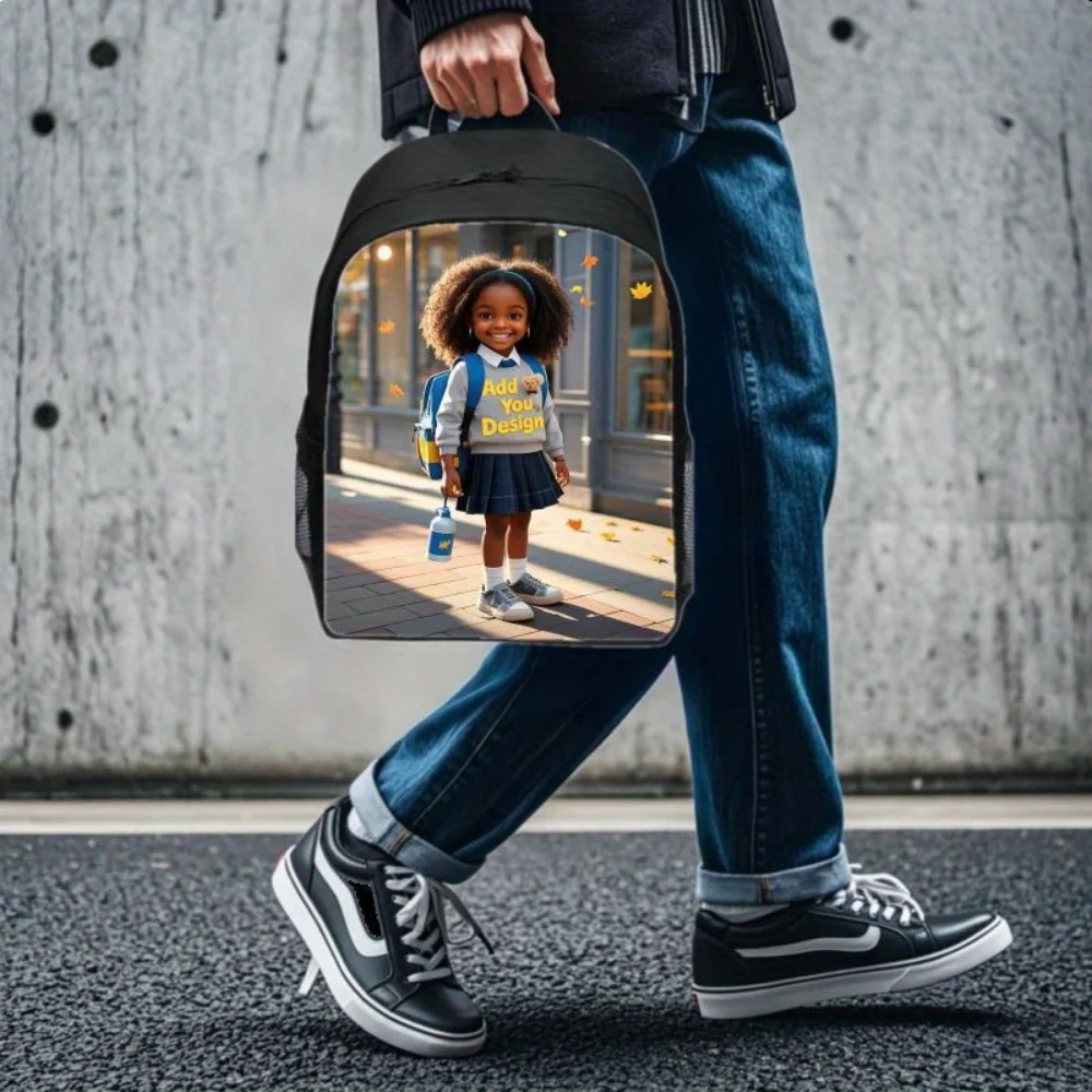 Personalized Custom Print Kids School Backpack, Add Your Own Photo Text Name, Lightweight Children Backpack for Primary School