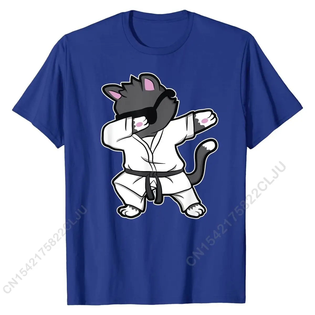 Funny Dabbing Karate Cat T-Shirt For Karate Girls Comfortable Cosie Tops Shirts Wholesale Cotton Men's Tshirts