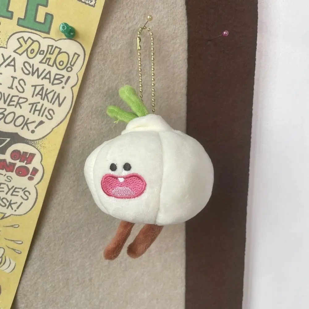 Pflanzen-Schlüsselanhänger, Knoblauch-Plüschpuppe, niedlich, lustig, einzigartig, vegetarisch, Gemüse, Schlüsselanhänger, Cartoon-Schlüsselanhänger, Knoblauch-Anhänger, Rucksack-Anhänger