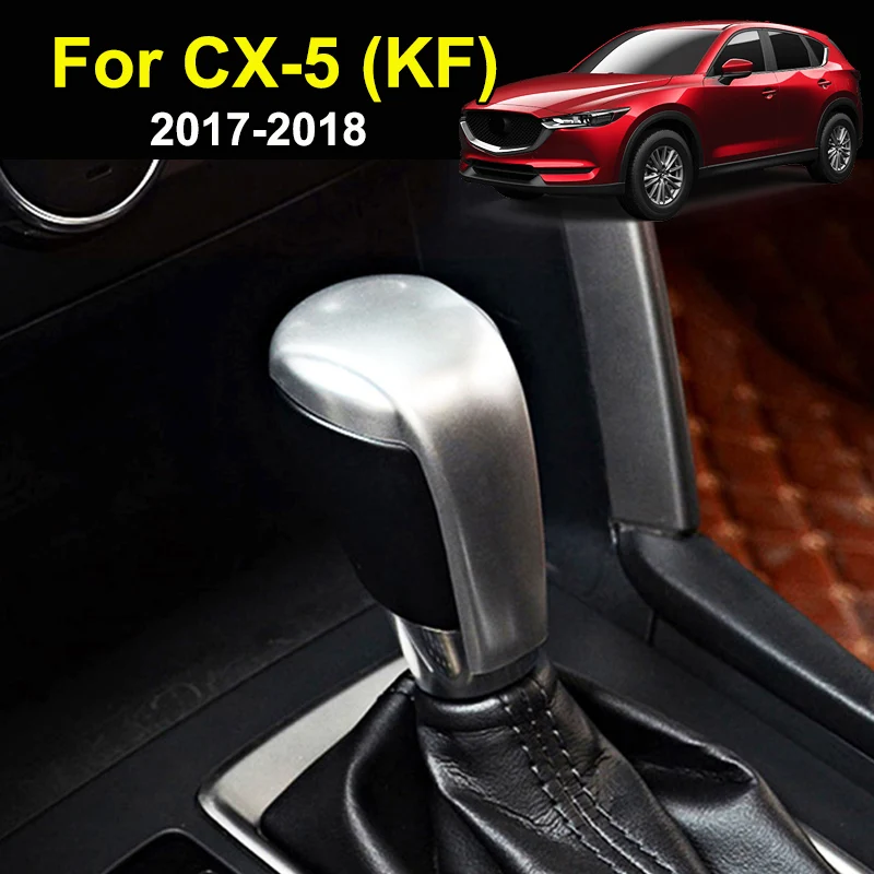 For Mazda Cx-5 Cx5 2nd Gen KF 2017-2019 Chrome Gear Shift Knob Trim Cover Sequin Cap Lid Overlay Badge Garnish Molding Styling