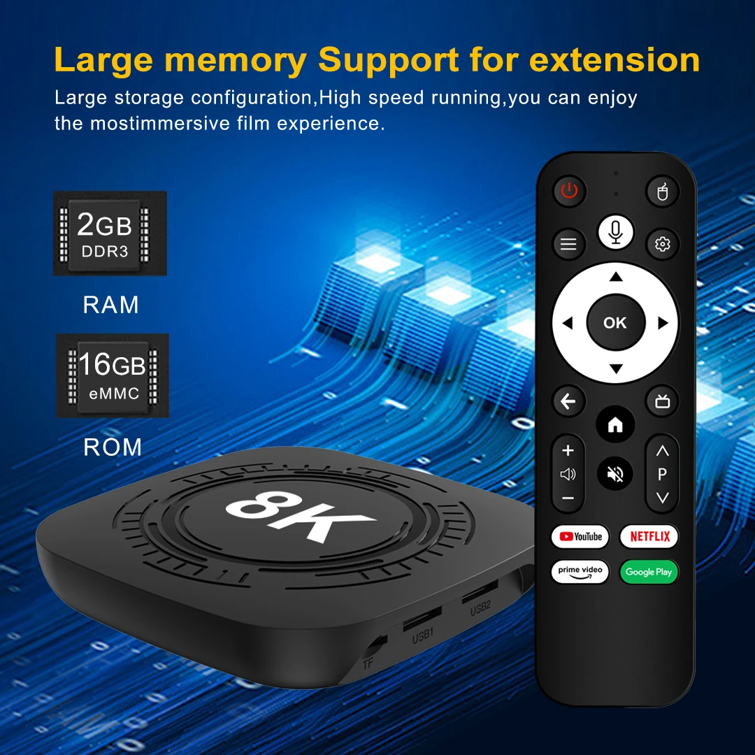 Android 13.0+ATV Smart TV Box MX10 8K PRO RK3528 Mali-450 Wi-Fi 6/2.4GHz+5GHz BT5.4 Smart Home Super Box