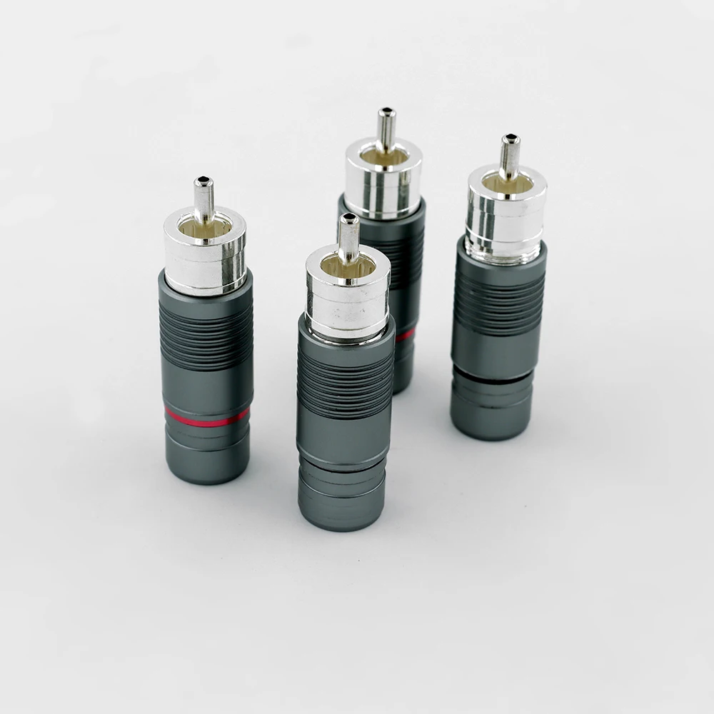 

4Pcs High quality Silver Shadow plated RCA plug connector