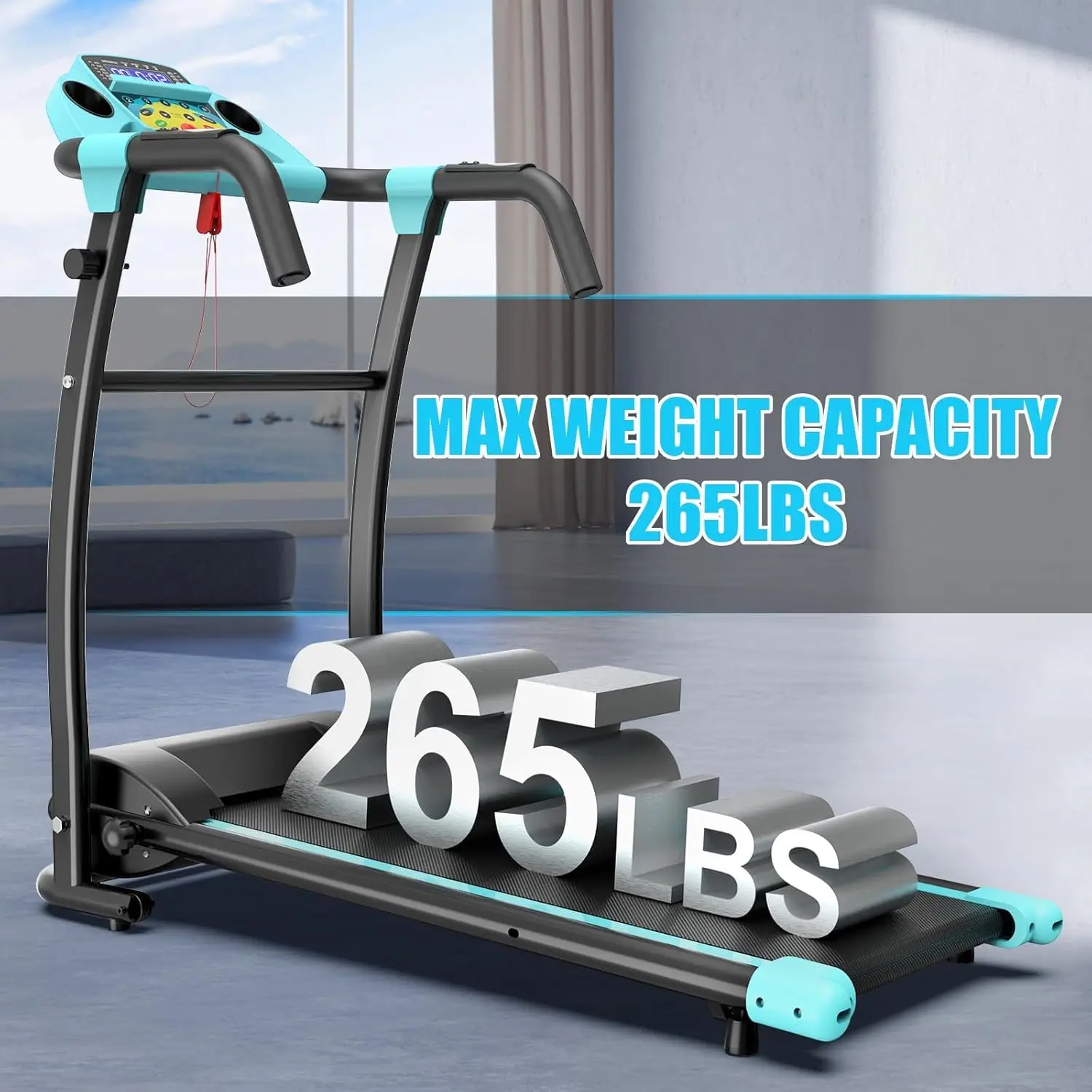 

Treadmill with Incline, Treadmills for Home 265 lbs Capacity 0.5-7.6 MPH, 2.5 HP Quite Portable Treadmill for Home Small