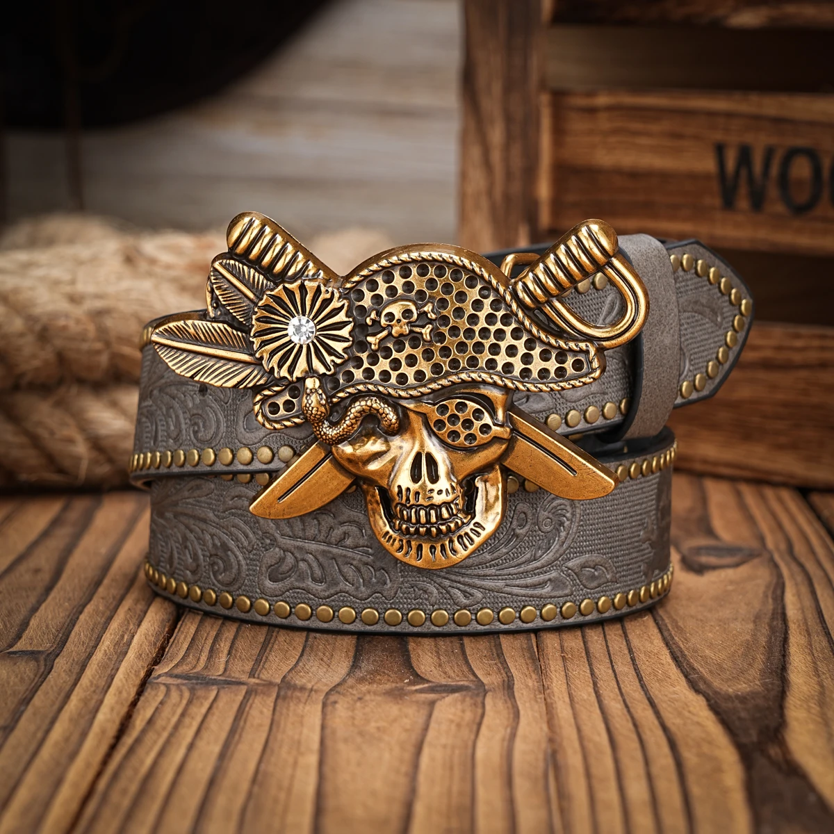 남녀공용 카우보이 PU 가죽 벨트, 빈티지 말 벨트, 청바지용 꽃 각인 버클 벨트