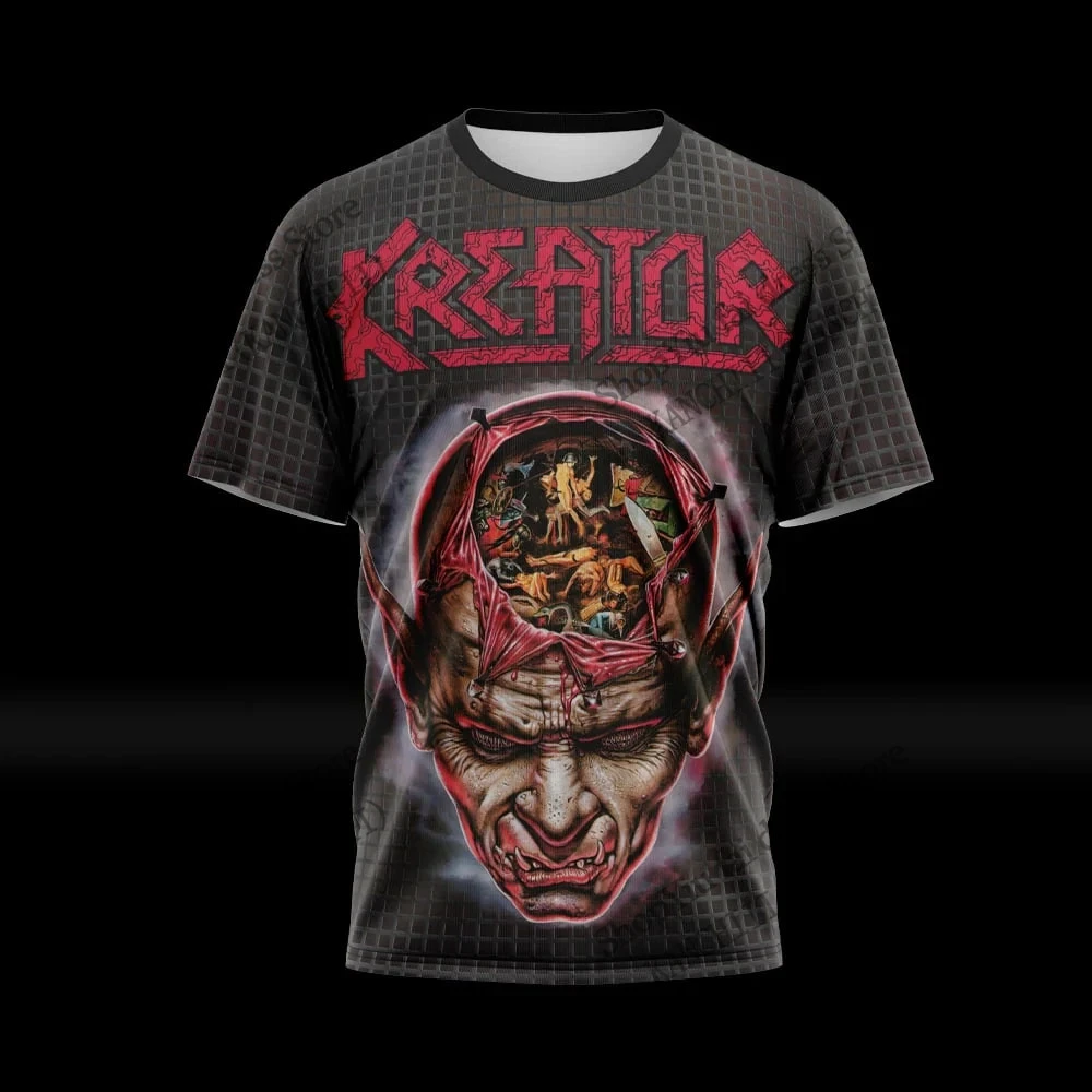 New Rock Band Kreator Tour 3D Print T-shirt Men Women Fashion Casual Oversized Short Sleeve Tshirt Kids Hip Hop Tops Tees Album