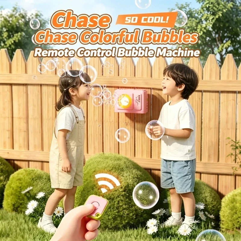 Automatic Bubble Machine Toy with Remote Control for Child and Families, Outdoor Party Bubble Blower for Backyard Party 15UB