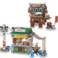 LOZ City Food Barbecue Stand Building Block Mini Takoyaki Streetview Hong Kong Food Stall Puzzle Decor Toys Girls Kids Gift