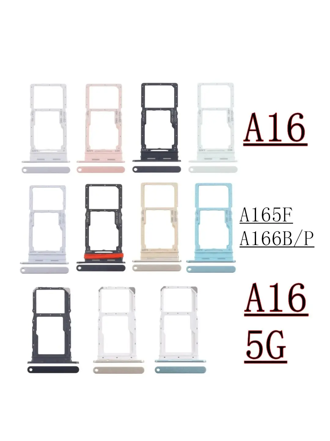 Podwójna Tacka Kart SIM Jednoukładowa Do Samsung Galaxy A16 5G A166B A166P A165F Telefon SIM1 + SIM2 Część Tacki Kart — zdjęcie produktu 7