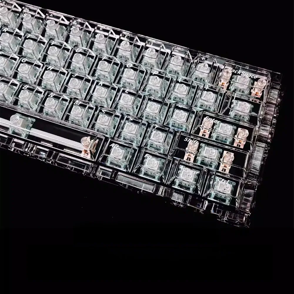 Cang Xuanyue 2.0 PC Keycaps - Crystal Clear Translucent, Compatible with Wooting 60HE, Acemagic, Little Bee & ACE68