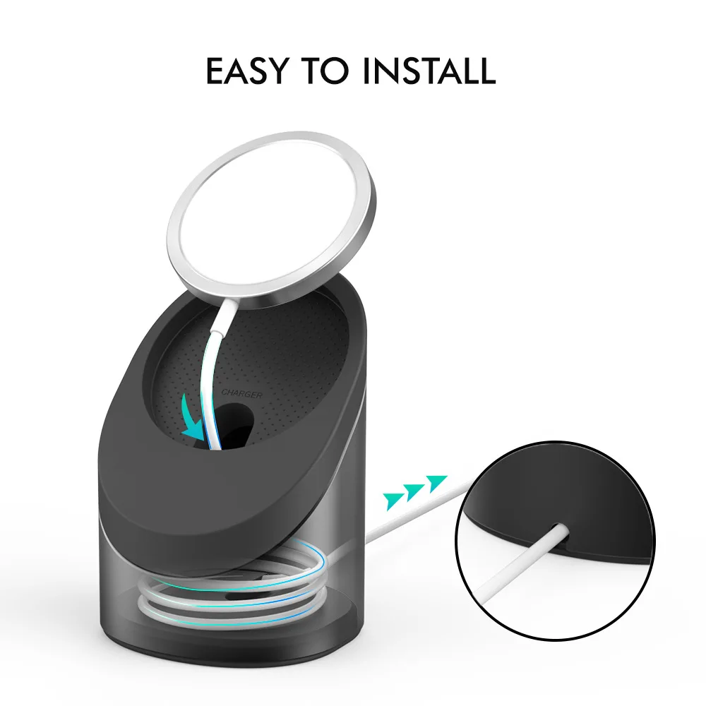 Charging Base Stand Suitable for MagSafe Charging Dock Apple iPhone 12 Magnetic Wireless Charging Aluminum Alloy Storage Bracket