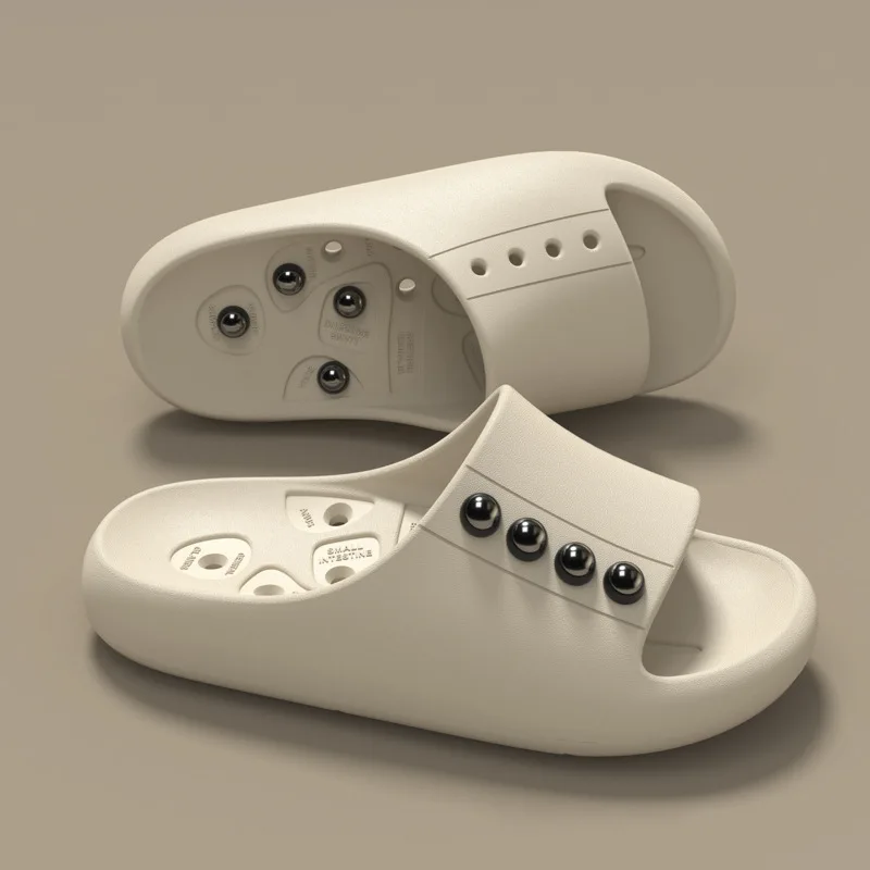 Massage-Sommer-Damenpantoffeln: Gesunde Designer-Hausschuhe für Frauen, Fußtherapie, flache neue Indoor-Badezimmer-Slides, Paar-Slipper mit weicher Sohle