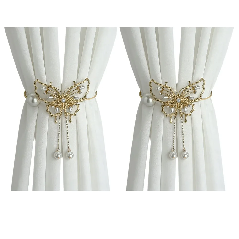 

Luxury Butterfly Curtain Buckle Gold Beautifully Curtain Holdbacks Decorative Metal Curtain Tiebacks Dining Room