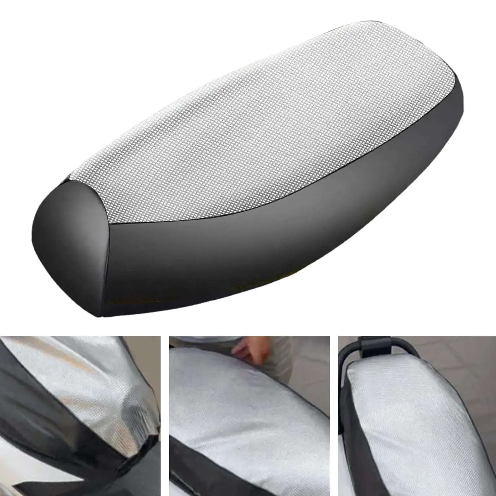 Electric Motorcycle Seat Cover PU Leather Nonslip Heat Insulation Water Resistant Insulated Summer Sunproof Protection Cover