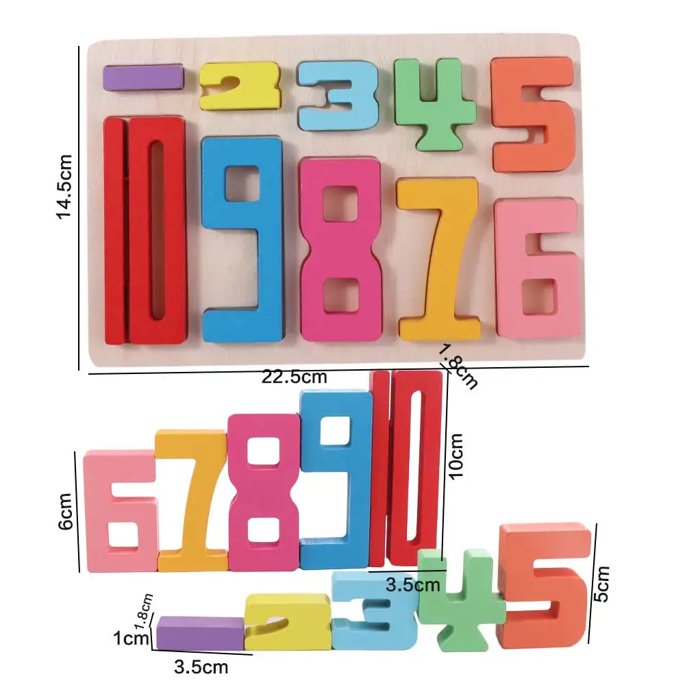 Wooden Digital Building Blocks Large Particle Balance Game 3D Digital Puzzle Assembly Bricks Educational Stacking Blocks